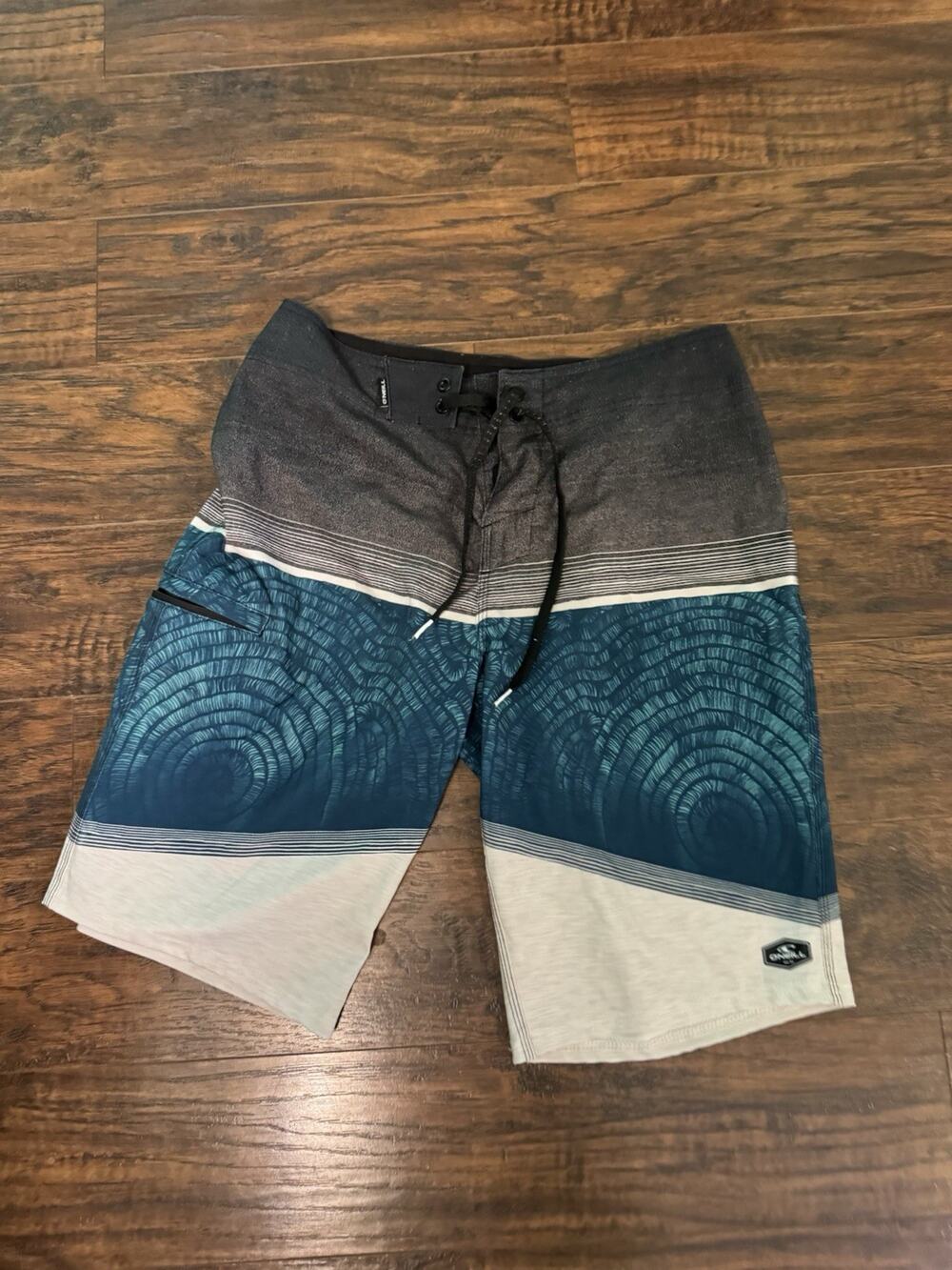 New O'Neill Men's Board Blue Gray Swim Shorts Size 30